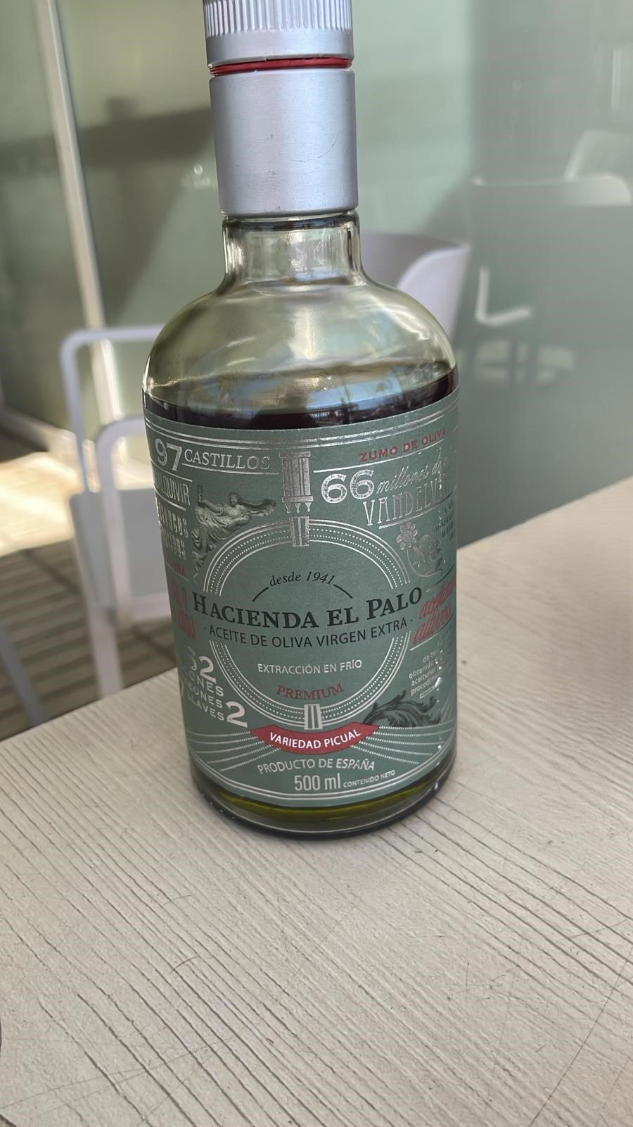 Aceite Hacienda del Palo caja de 12 botellas de 0.500 cl